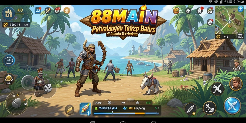 Screenshot 88MAIN menampilkan dunia luas dengan berbagai kemungkinan eksplorasi.