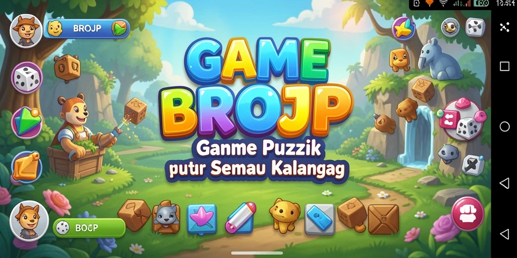 Screenshot gameplay BROJP menampilkan teka-teki yang menantang dan interaktif.