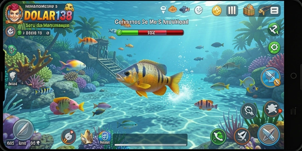 Gameplay memancing yang menegangkan di DOLAR138 dengan beragam ikan.