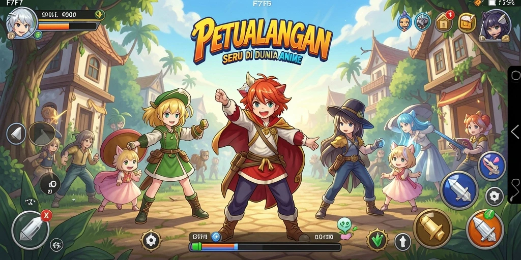 Screenshot gameplay F7F7 menampilkan petualangan seru di dunia Anime.