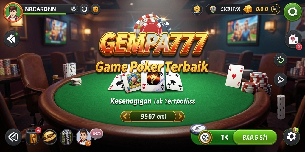 Tampilan gameplay Poker yang mendebarkan di GEMPA777.