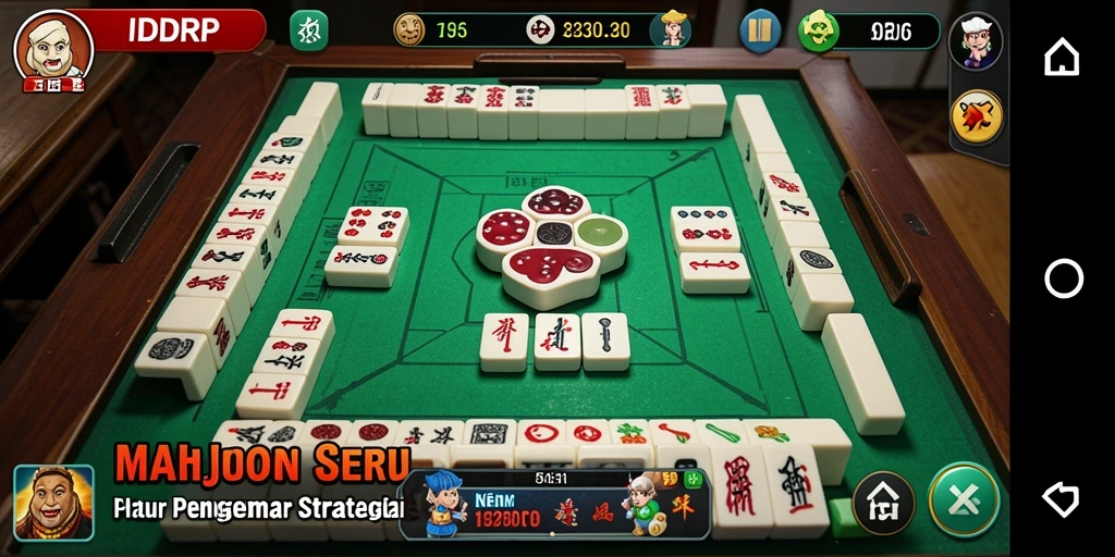 Tampilan gameplay menarik dari <strong>IDRRP</strong>, menonjolkan ubin Mahjong yang berwarna.