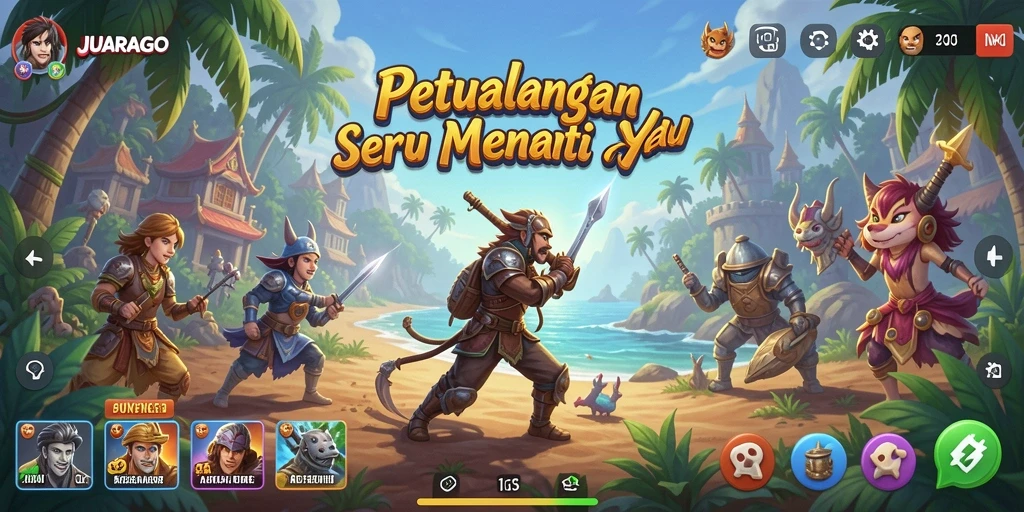 Screenshot gameplay JUARAGO yang menunjukkan petualangan seru dalam game.