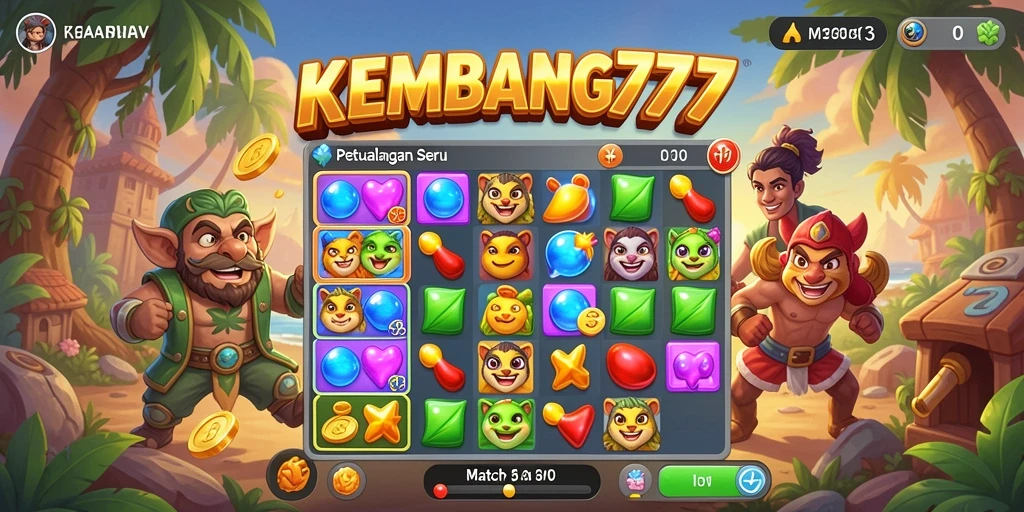 Tampilan gameplay seru KEMBANG777 dengan bunga berwarna-warni.