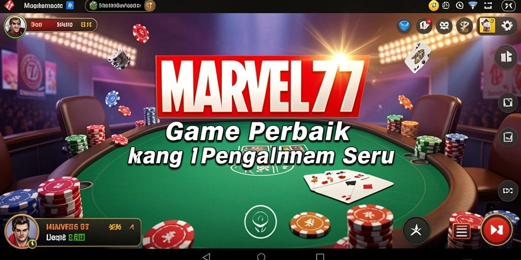 Tampilan gameplay seru di MARVEL77 dengan suasana Poker yang menegangkan.