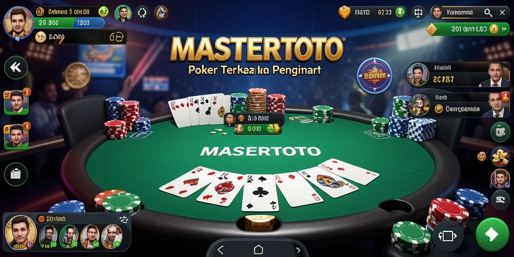 Screenshot gameplay MASTERTOTO menampilkan suasana poker yang seru.