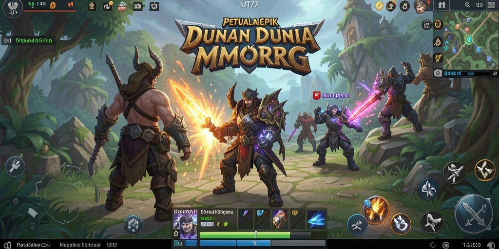Tampilan gameplay UT77 yang penuh aksi dalam dunia MMORPG.