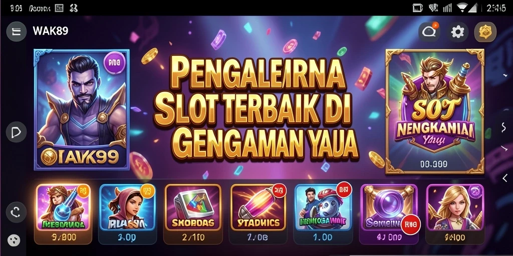 Screenshot utama WAK89 memperlihatkan gameplay Slot yang seru dan menarik.
